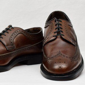RARE Vintage Men's Rand Brown Leather Brogue Wingtip Oxford Dress Shoes - 11 C